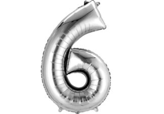 بالون رقم 6 فضي